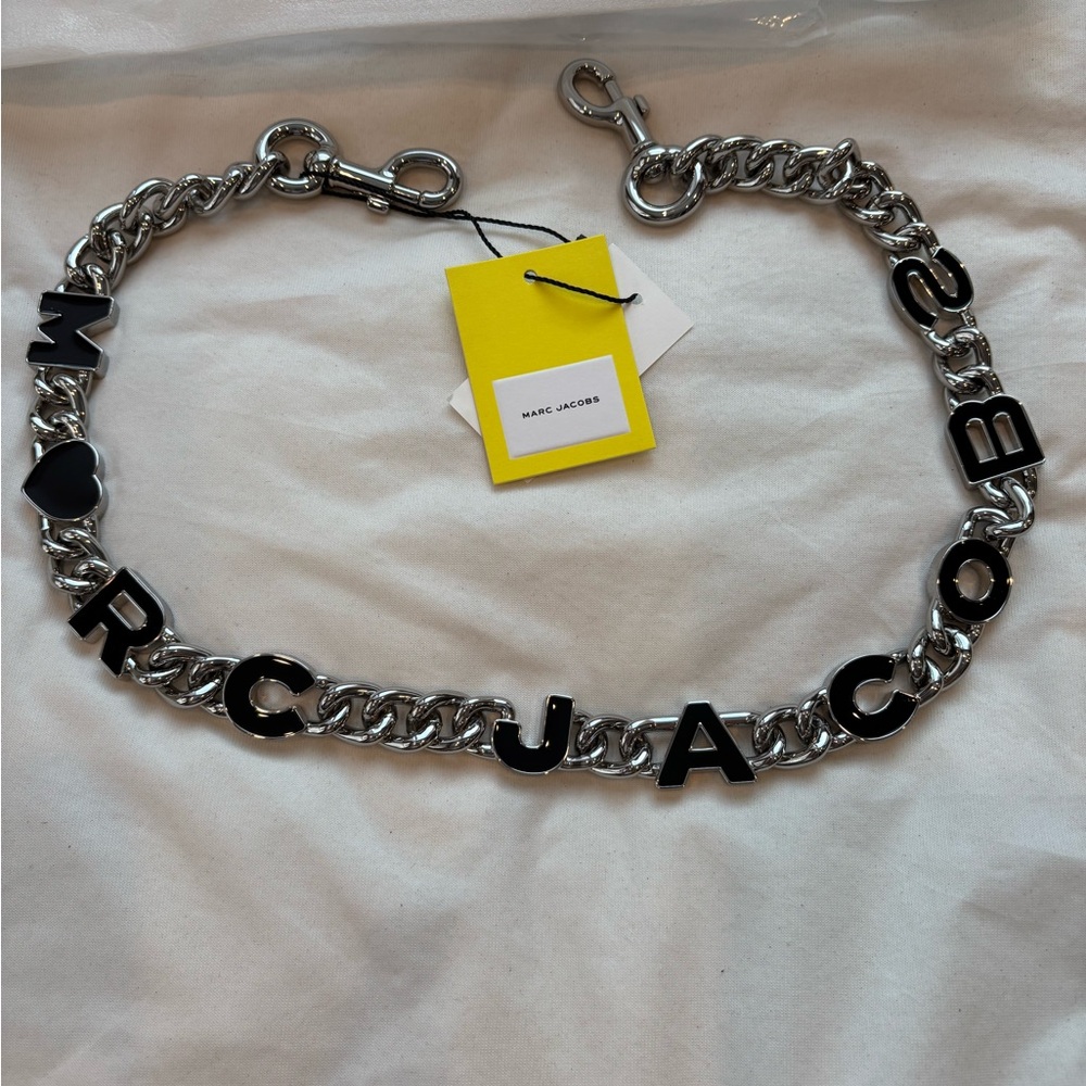 Marc Jacobs New Silver/Black Chain Shoulder Strap